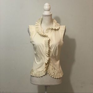 Laundry by Shelli Segal Vintage Gathered Cream Top